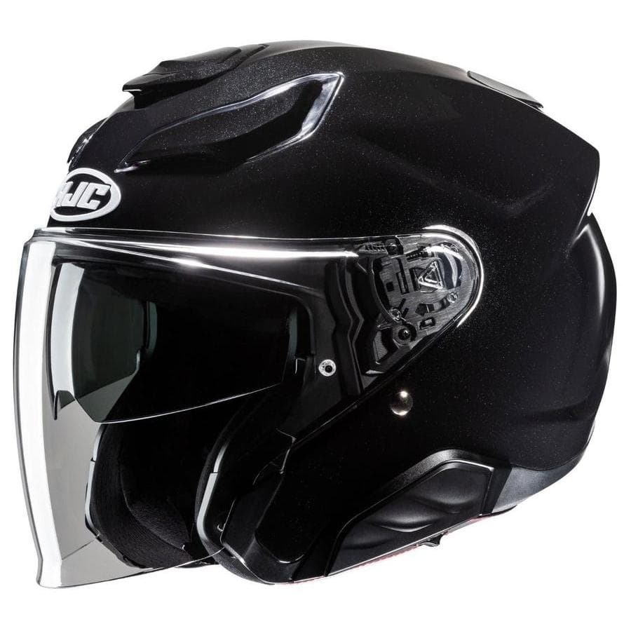 HJC F31 BLACK GLOSS HALF FACE HELMET