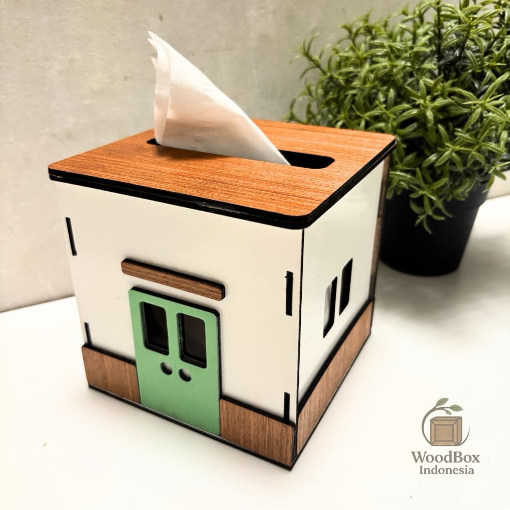 Tempat/kotak tisu tissu aesthetic unik bentuk rumah ukuran kecil tissu kafe restauran rumah makan