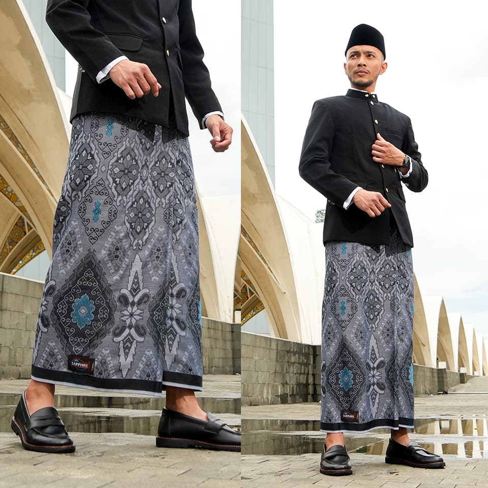 Sarung Sapphire Premium SKJ Kawung Jacquard