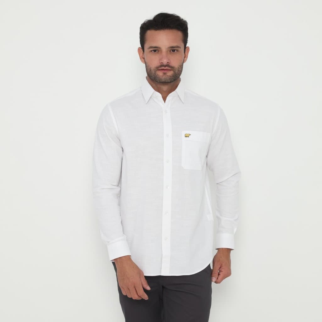 Jack Nicklaus Jett Kemeja Pria Lengan Panjang Slim Fit White
