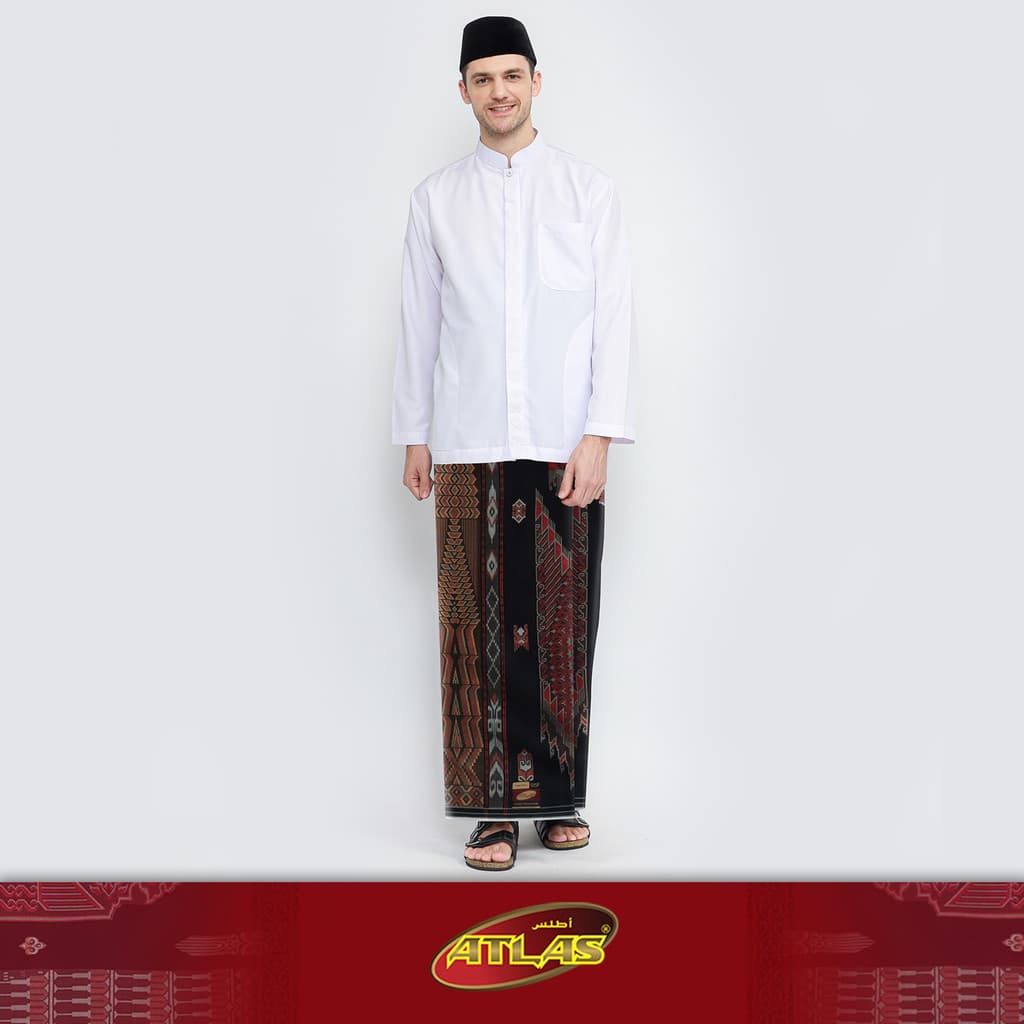 Sarung ATLAS Super Premium 990 Motif A9 JDB SJ Hitam Merah