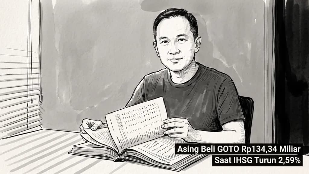 Asing Beli GOTO Rp134,34 Miliar Saat IHSG Turun 2,59%