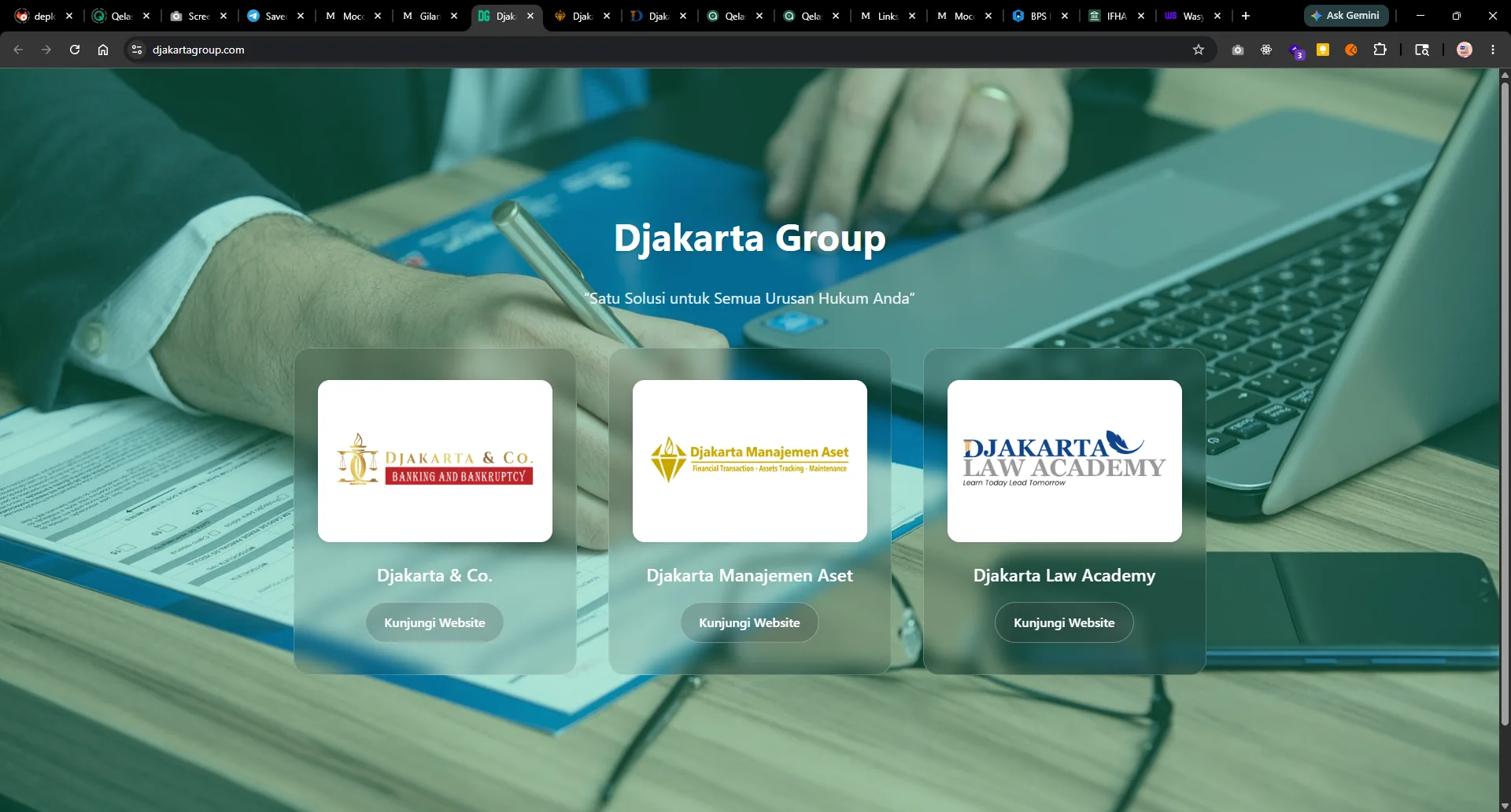 Screenshot proyek djakartagroup.com