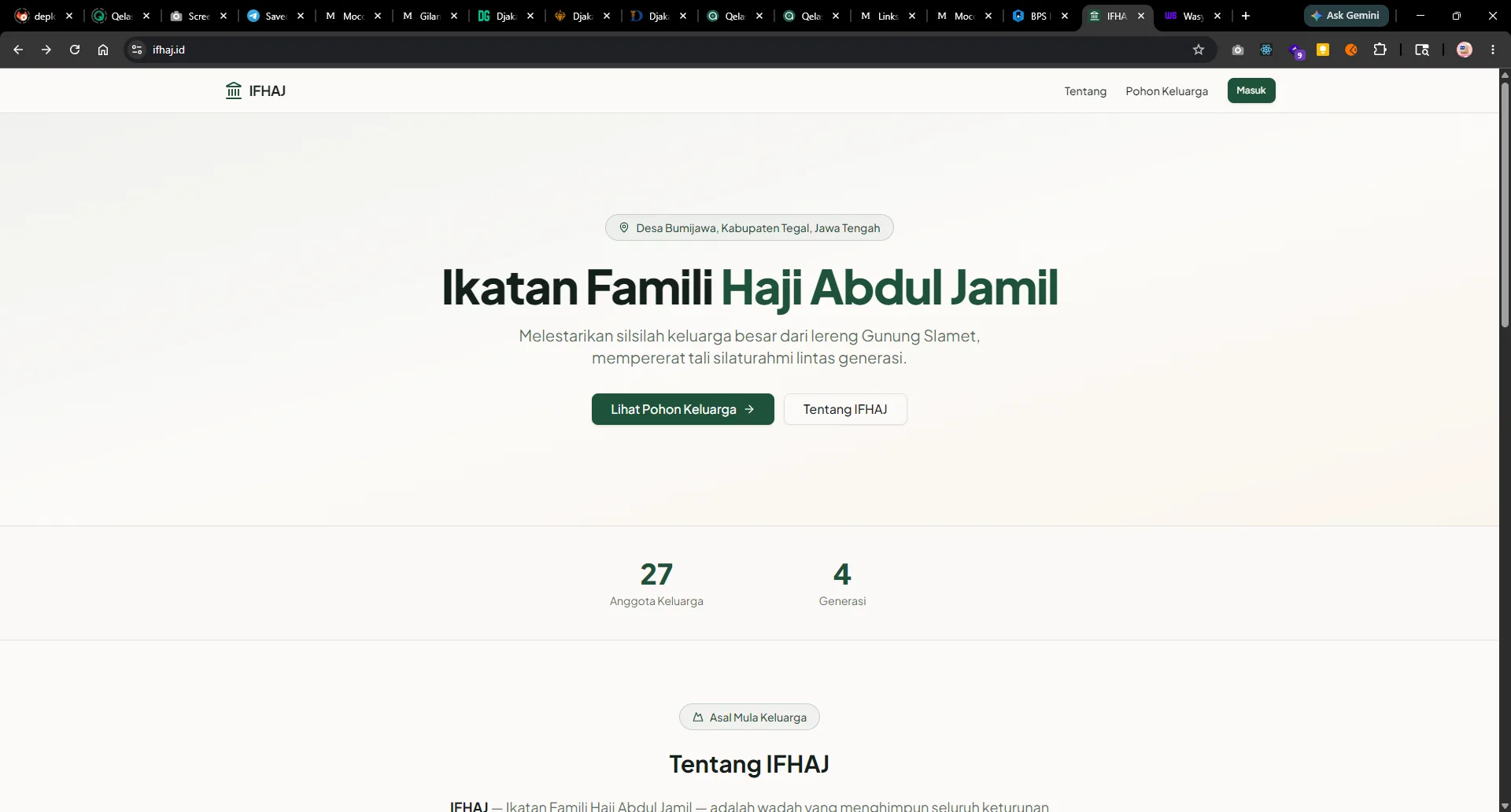 Screenshot proyek ifhaj.id