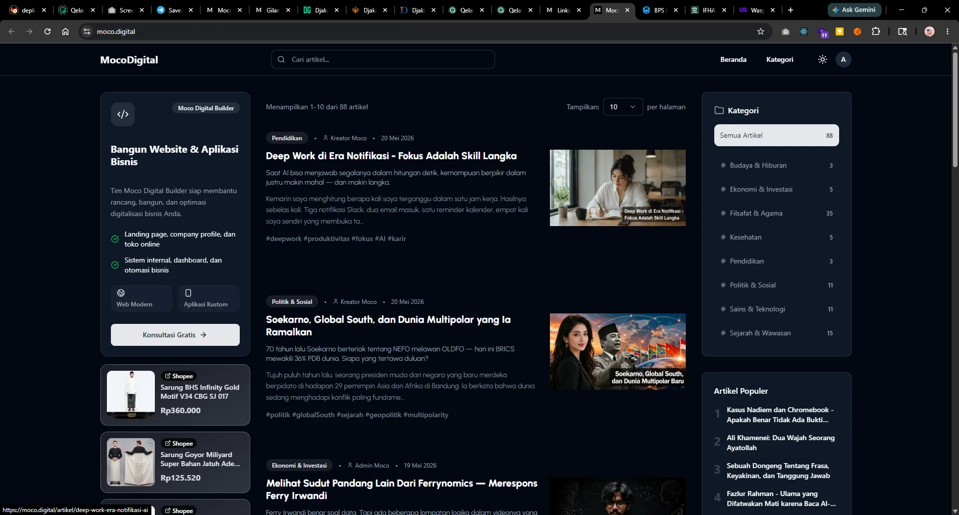 Screenshot proyek moco.digital