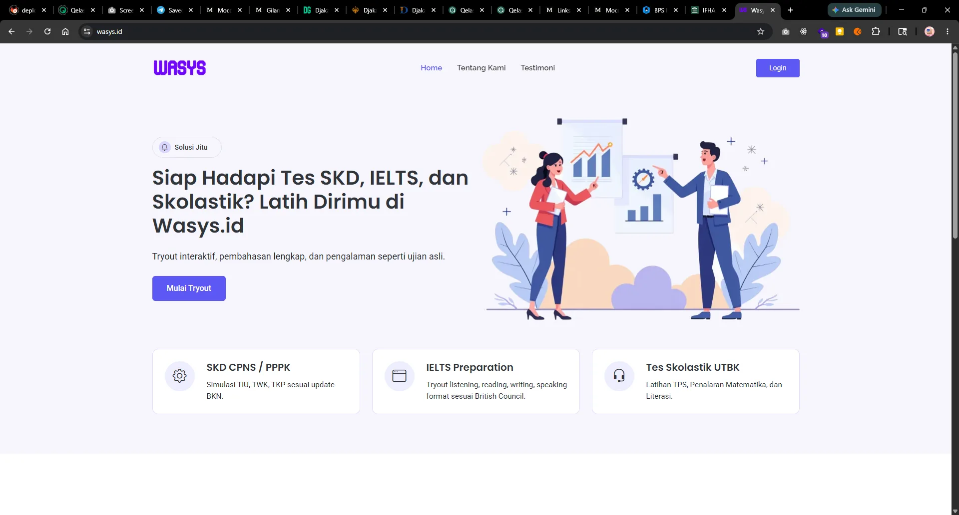 Screenshot proyek wasys.id